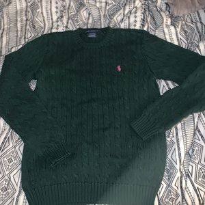 Ralph Lauren Green Cable Knit Sweater
